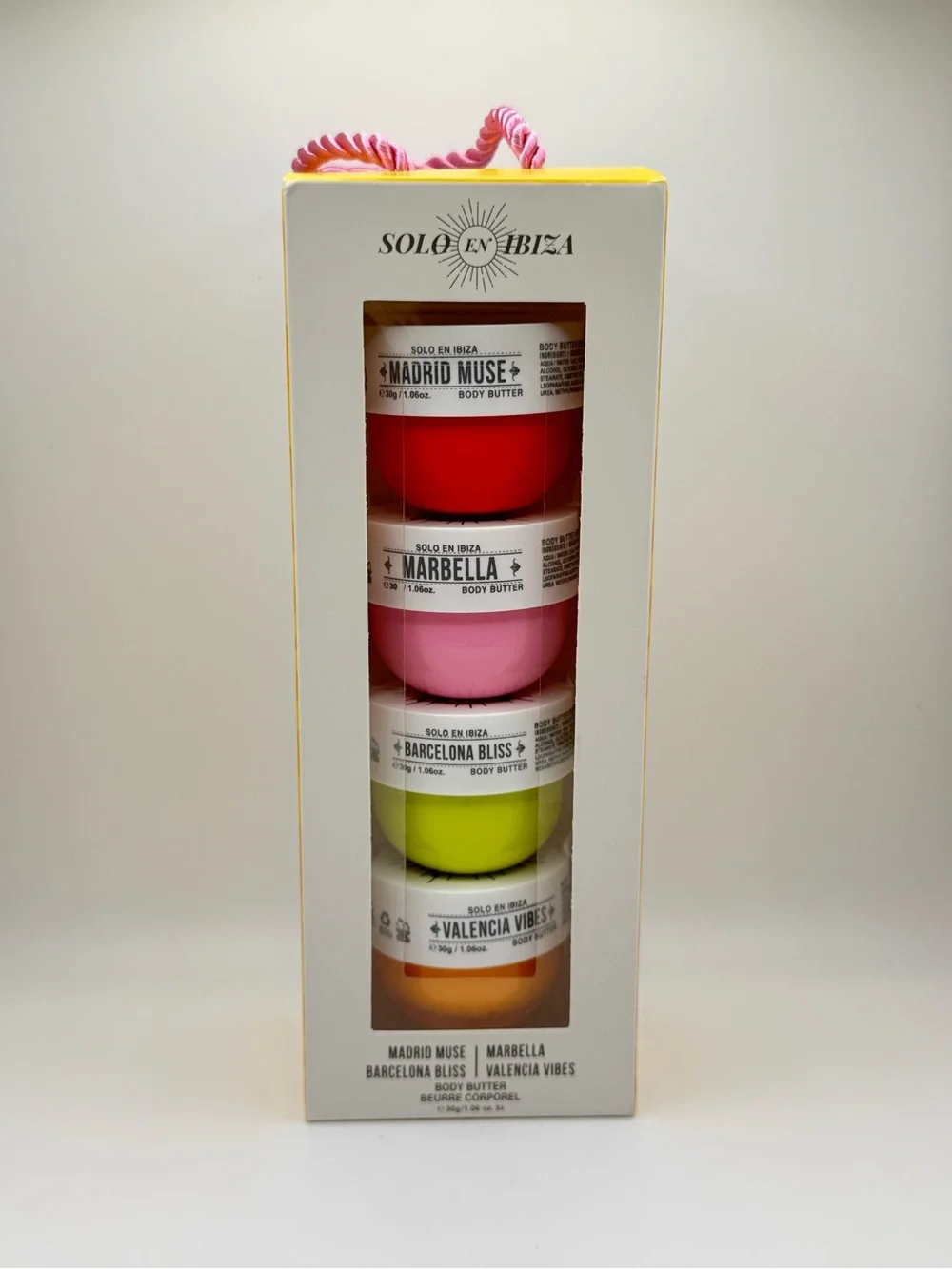 SOLO EN IBIZA Body Butter 4-Pack - Red, Pink, Lime, Orange